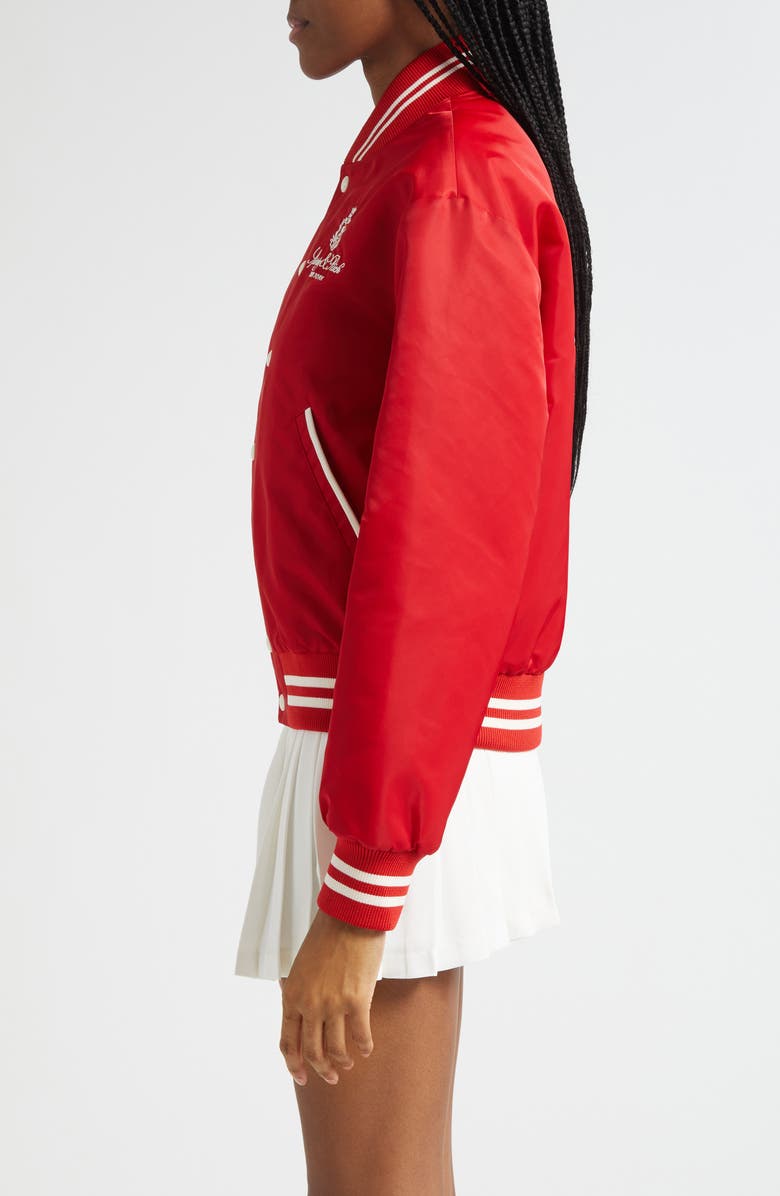 Sporty & Rich Vendome Nylon Varsity Jacket, Alternate, color,