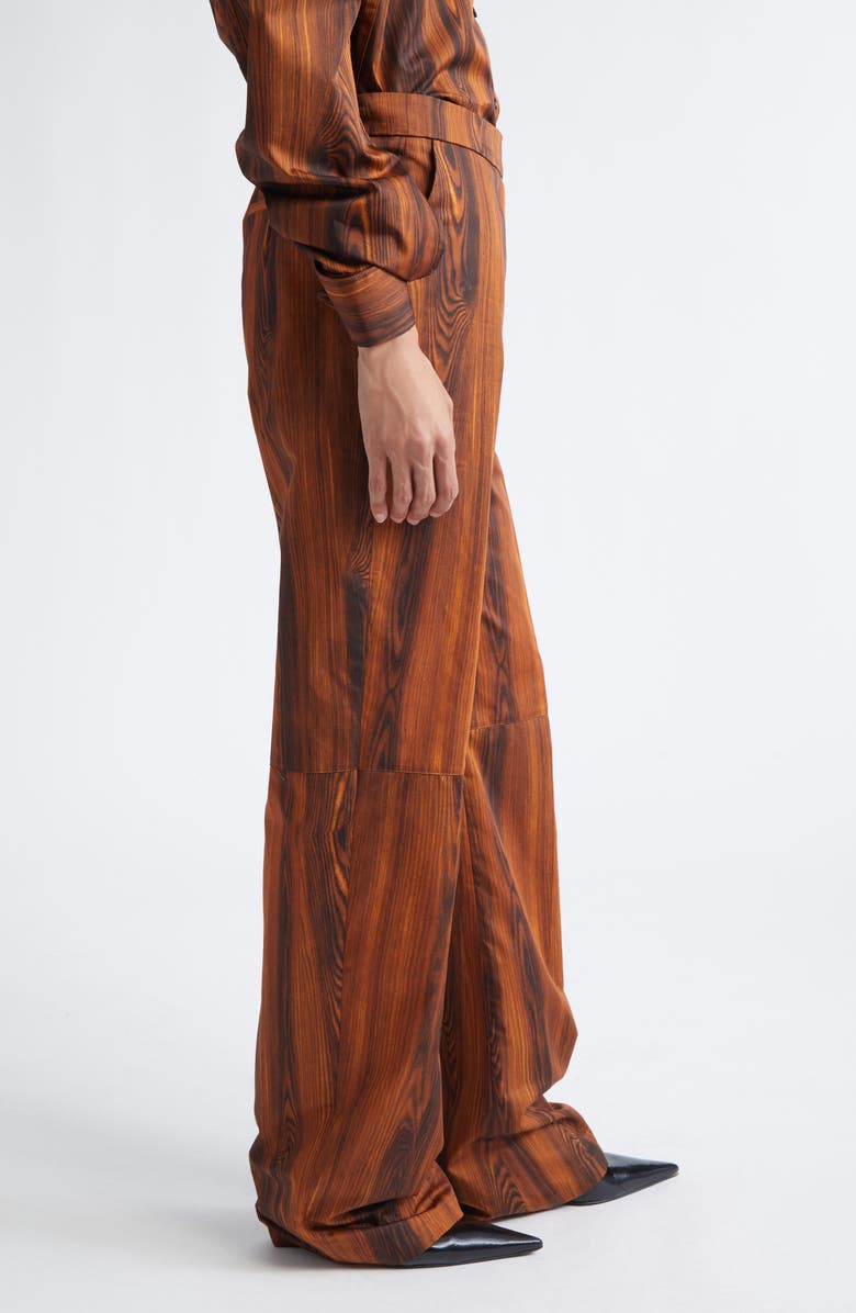 JULIE KEGELS Po Wood Print Straight Leg Pants, Alternate, color, Light Brown