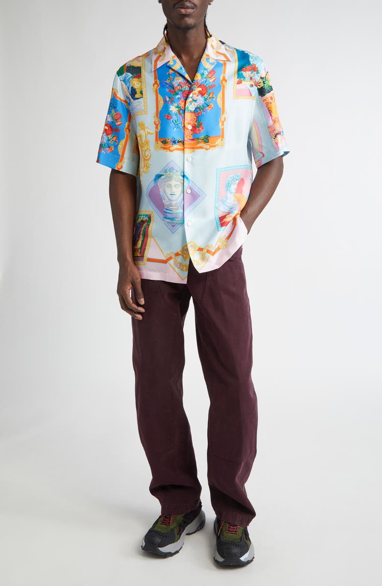 Versace Straight Leg Jeans, Alternate, color, 