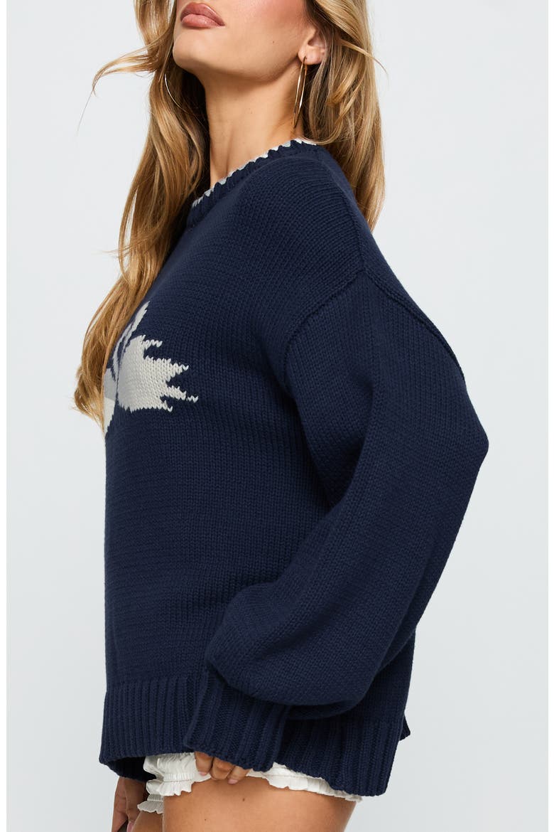 Swan Lake Love Oversize Sweater, Alternate, color, NAVY