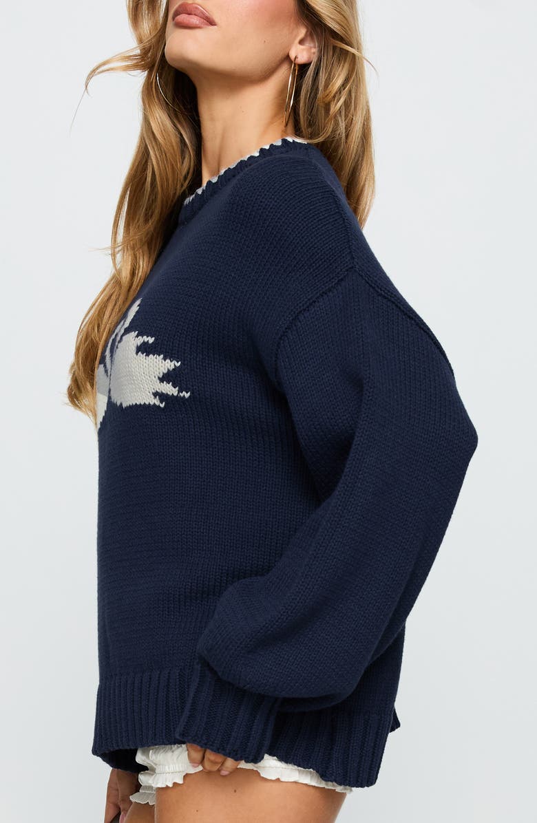 Princess Polly Swan Lake Love Oversize Sweater, Alternate, color, Navy