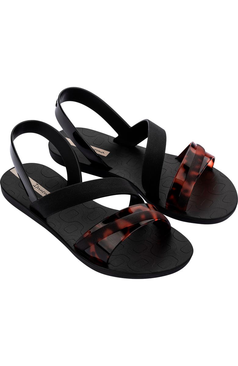 Ipanema Vibrant Water Resistant Slingback Sandal, Main, color, Black/ Turtle/ Beige