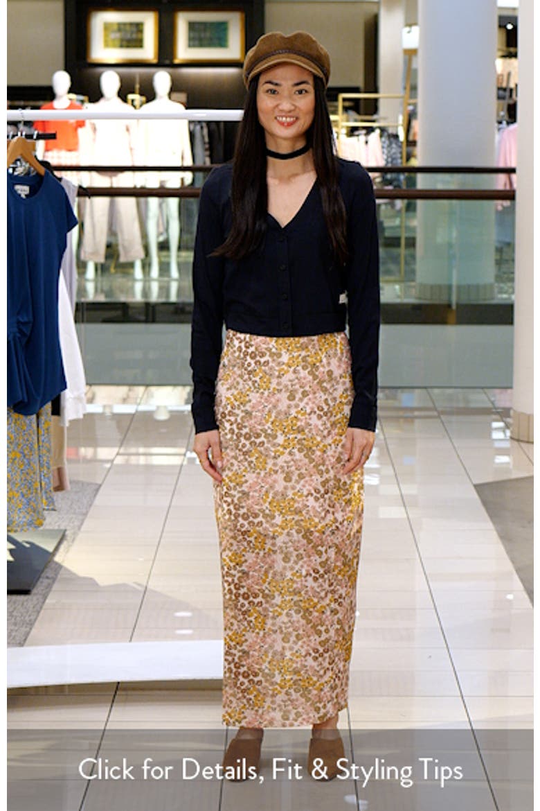 Ruched Floral Midi Skirt video