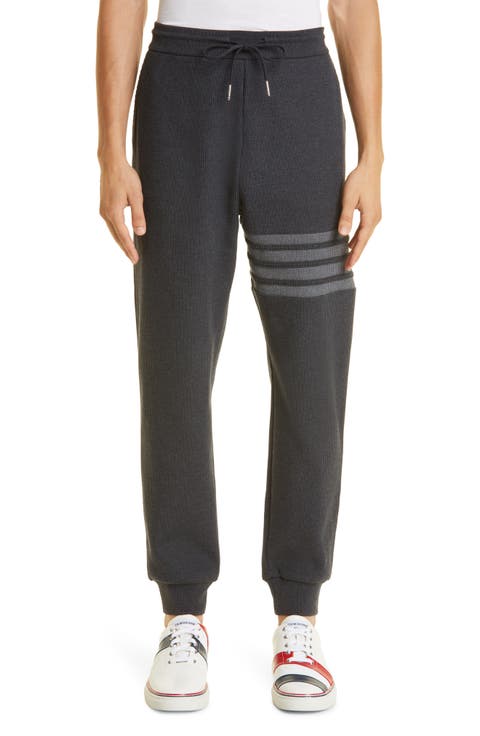 Four-Bar Waffle Knit Cotton Joggers