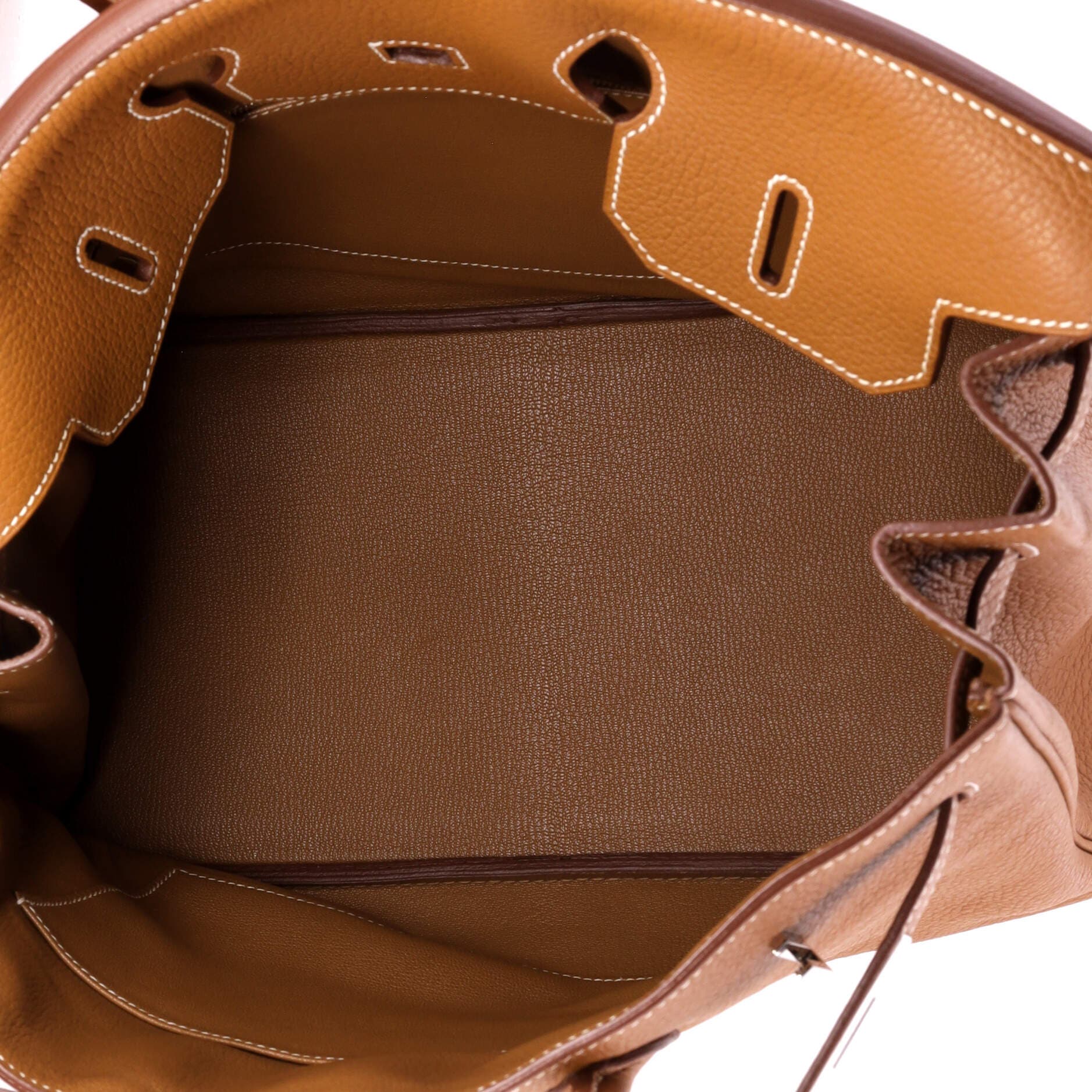 Birkin Handbag Brown Clemence with Palladium Hardware 35, Alternate, color, Metallic Gold