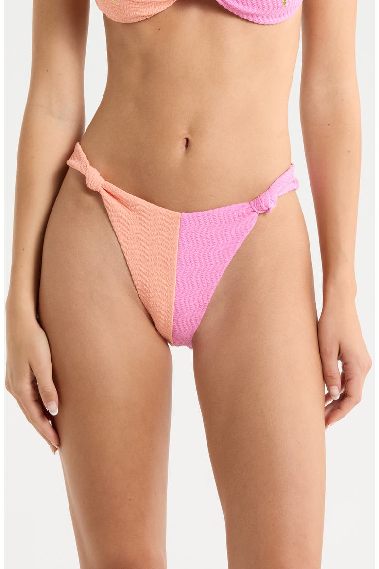 Topanga Textured High Cut Bikini Bottoms, Main, color, MULTI