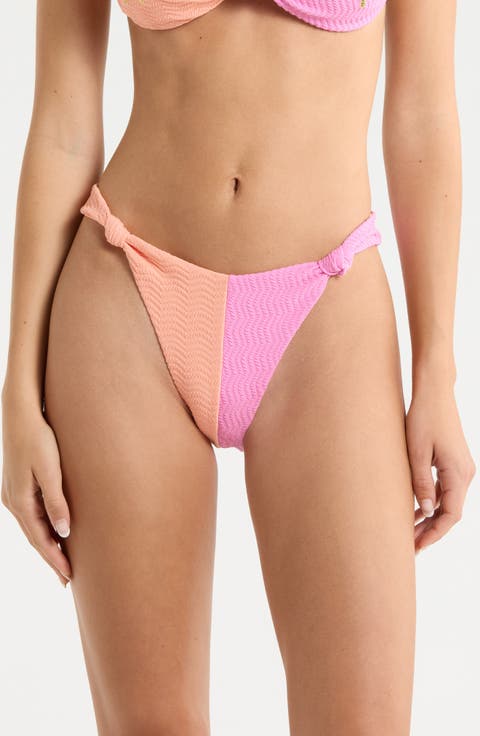 Topanga Textured High Cut Bikini Bottoms