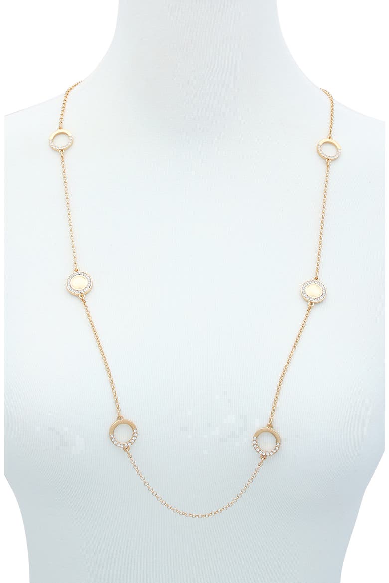 Crystal Station Necklace, Alternate, color, GOLD TONE