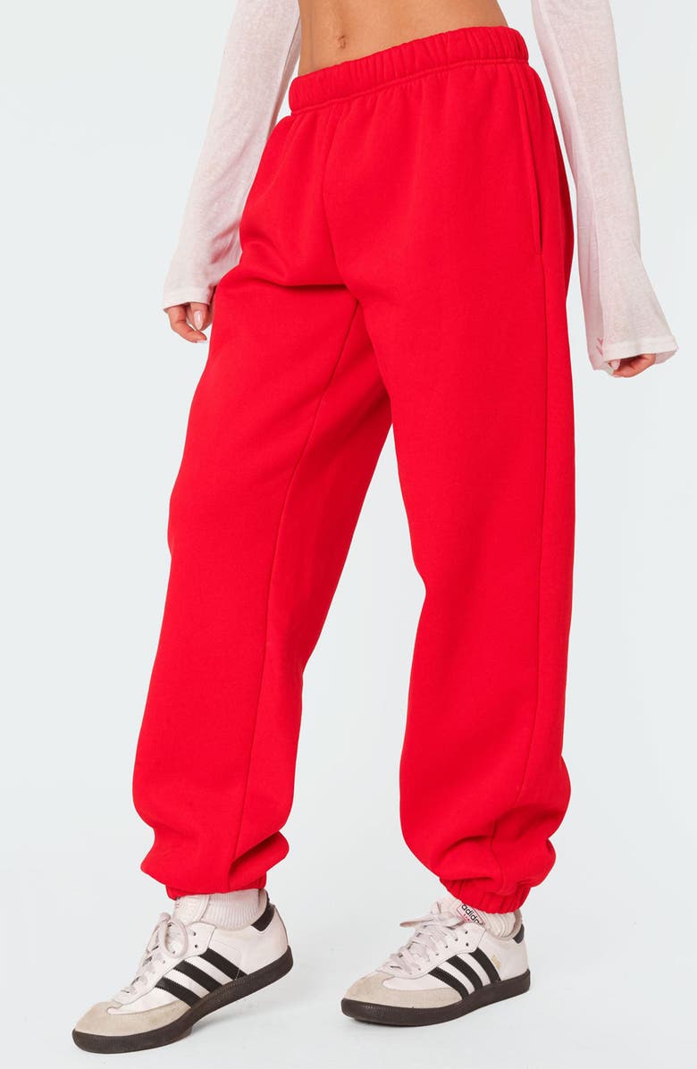 EDIKTED Clark Oversize Sweatpants, Alternate, color, Red