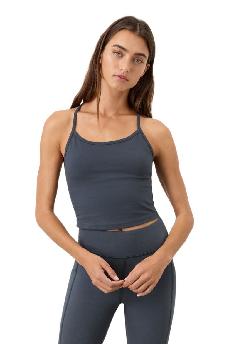 On The Go-To Shelf Bra Tank Made With Organic Cotton, Main, color, Steel Blue