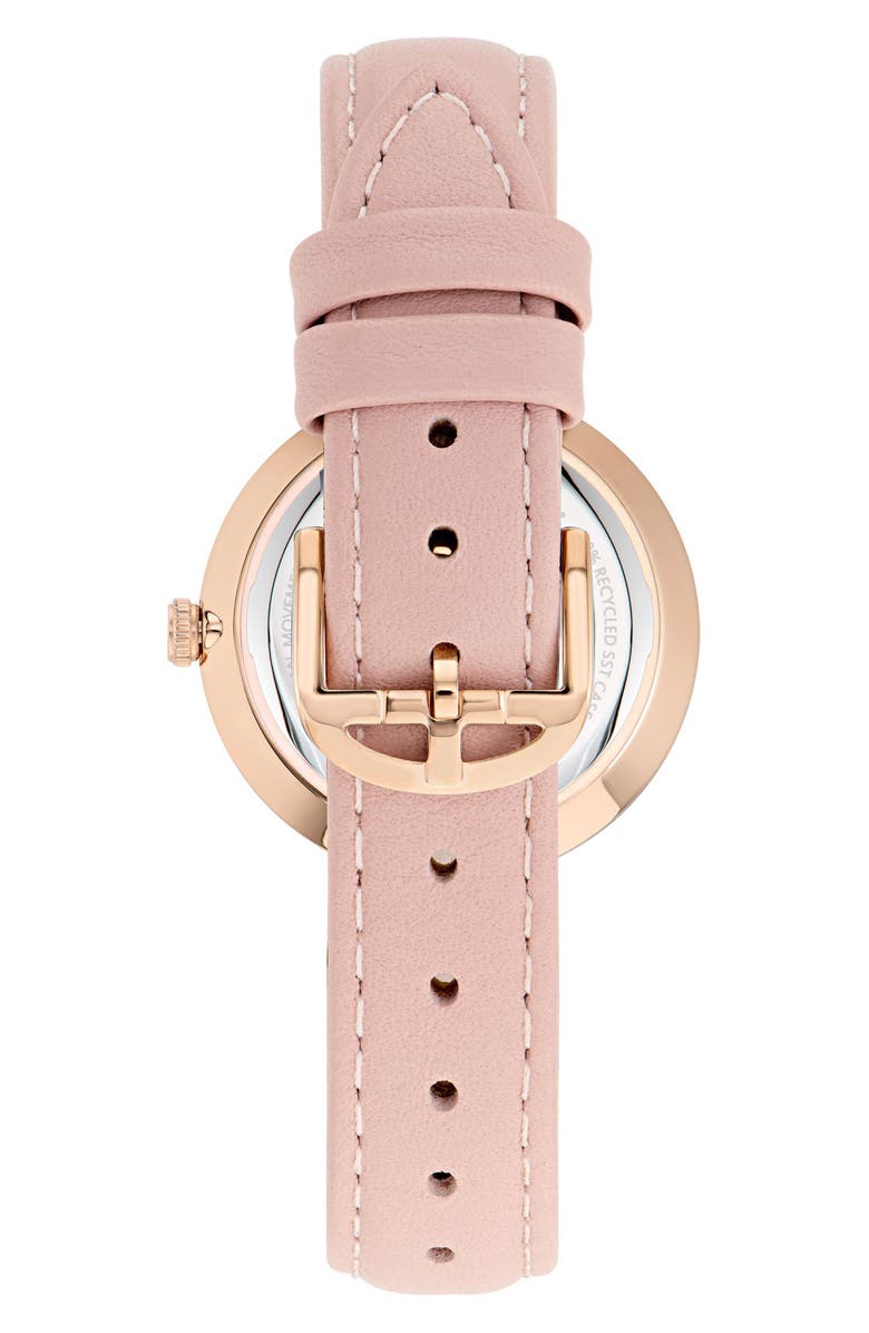 Ted Baker London Iconic Faux Leather Strap Watch, Alternate, color, Pink