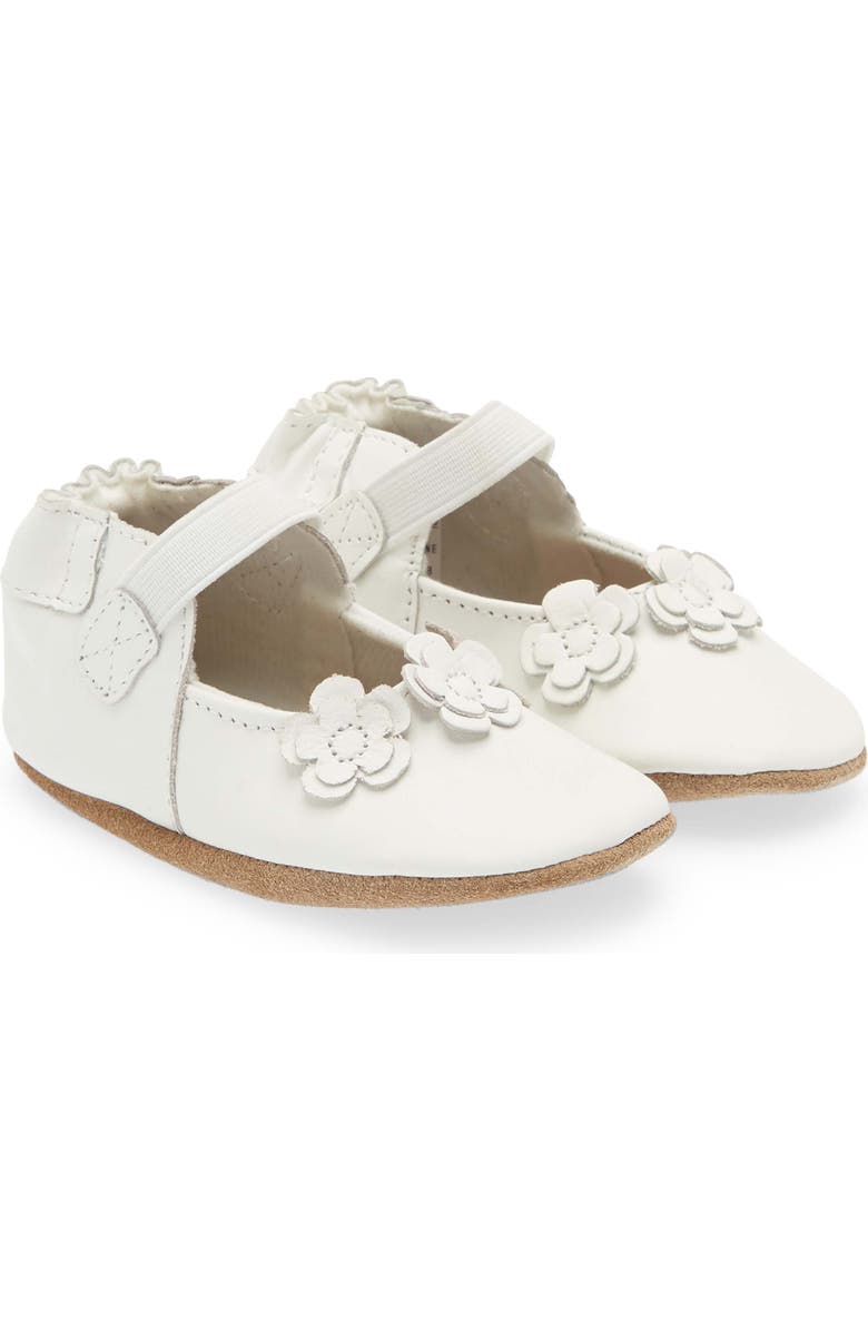 Robeez<sup>®</sup> Brianna Crib Shoe, Main, color, White