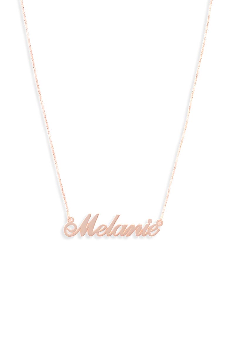 Personalized Nameplate Necklace, Main, color, ROSE GOLD PLATED