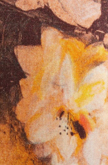 Long Sleeve Floral Draped Front Jersey Maxi Dress