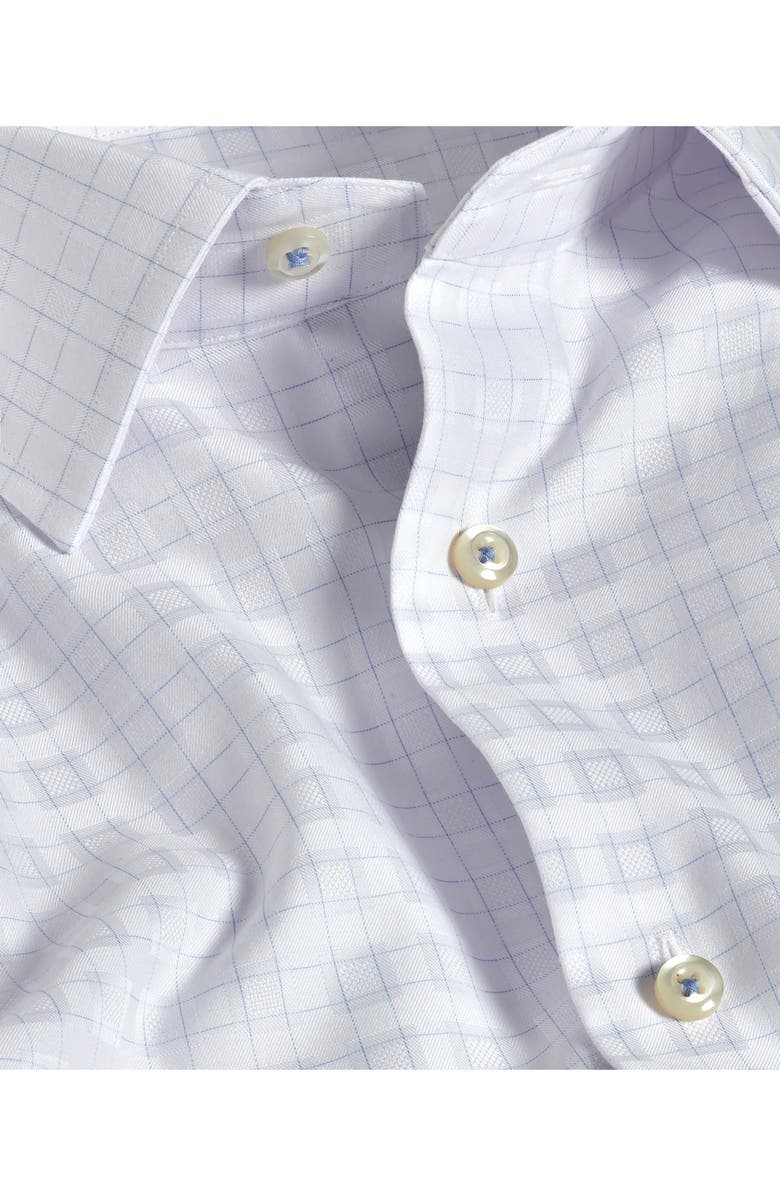 David Donahue Trim Fit Cotton Dobby Check Dress Shirt, Alternate, color, 