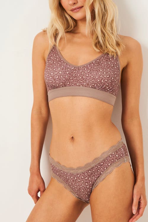 Stripe & Stare Original Knicker Four Pack In Neutral Leopard