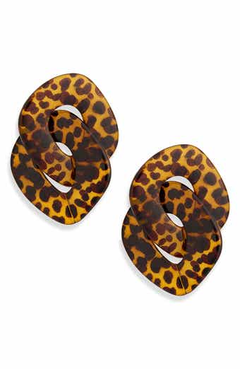 EYE CANDY LOS ANGELES Rose Cheetah Print Acrylic Drop Earrings