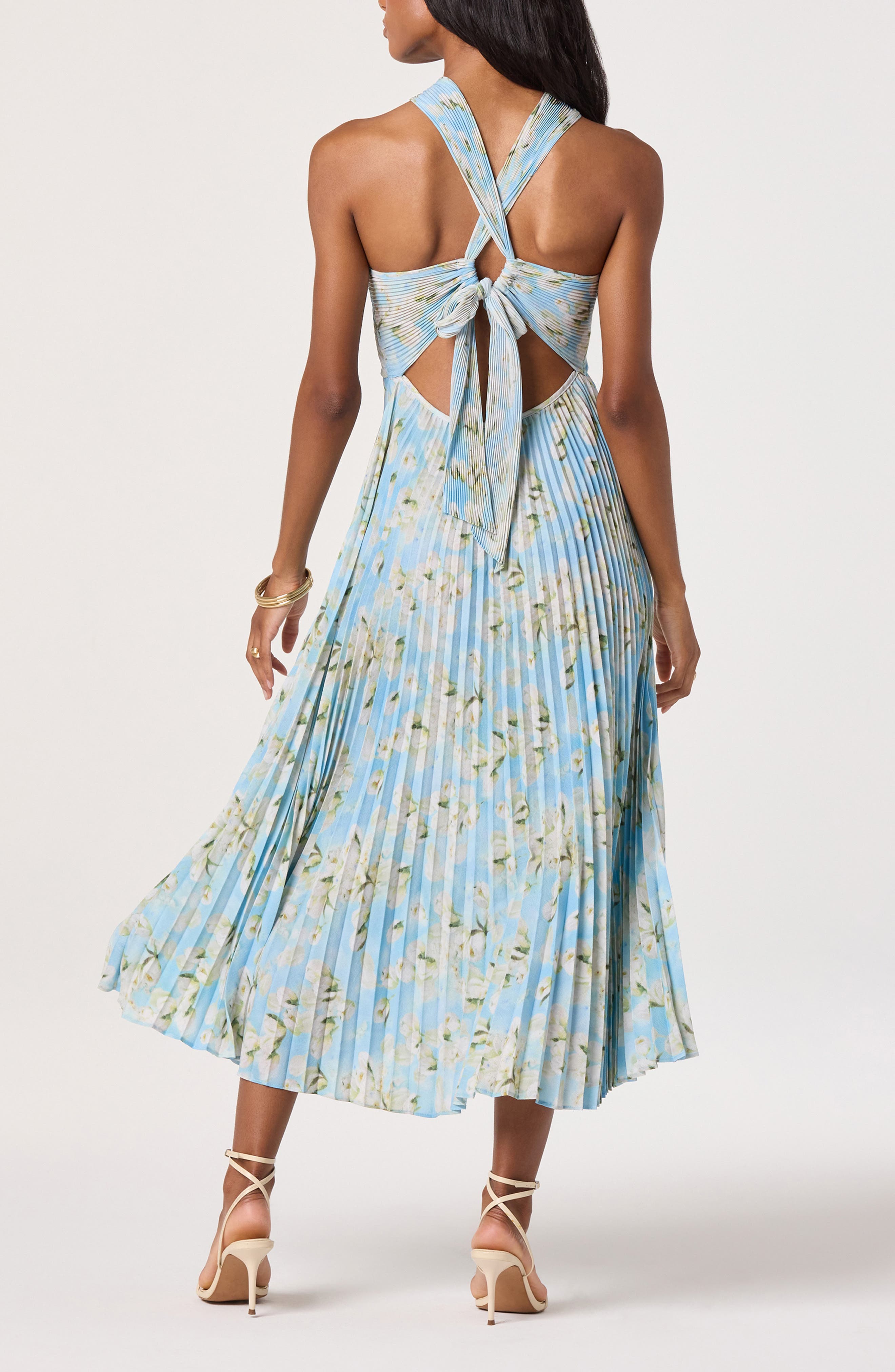 samantha high neck floral mesh midi dress High Neck Floral Midi Dress Samantha High Neck Floral Mesh Midi Dress