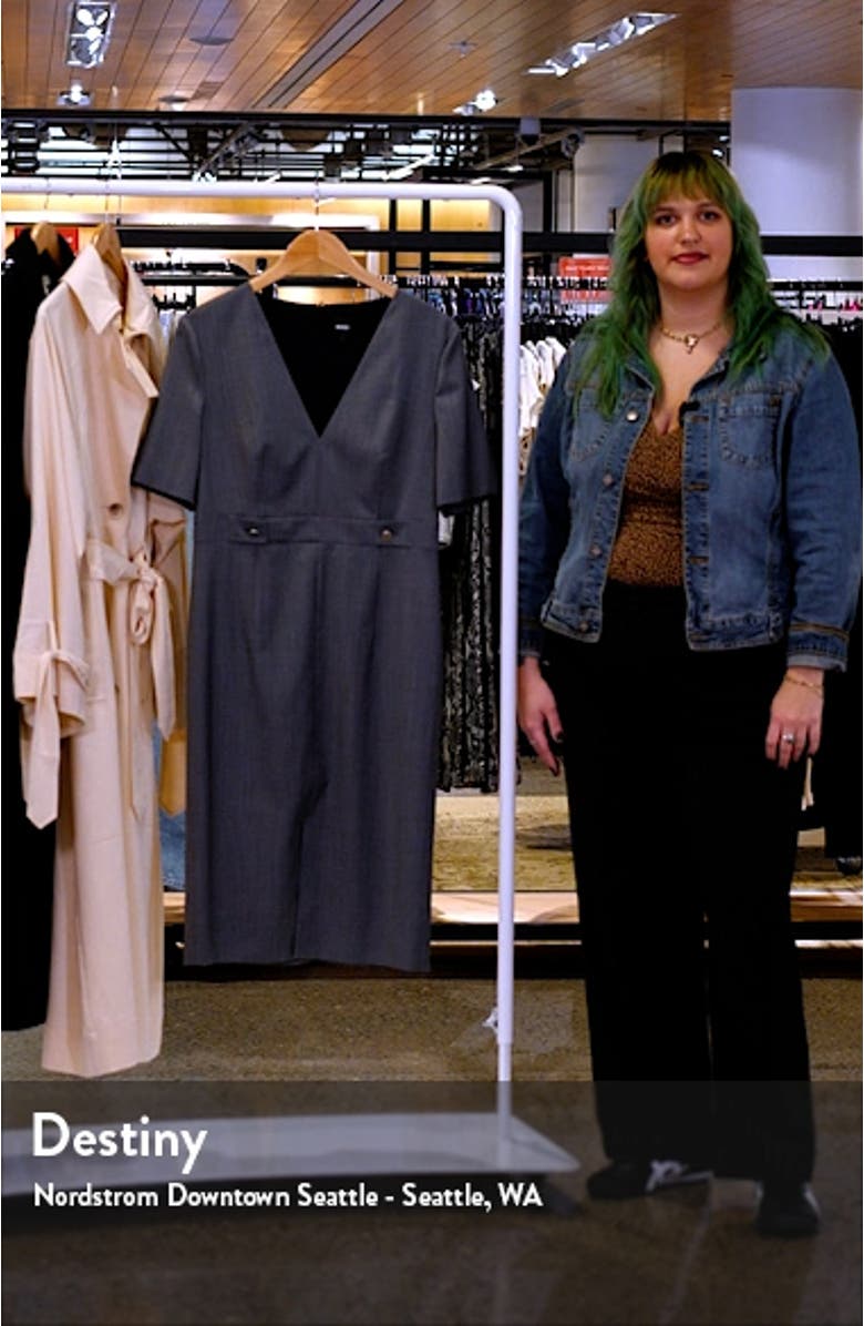 Danorla Pinstripe Virgin Wool Sheath Dress, sales video thumbnail