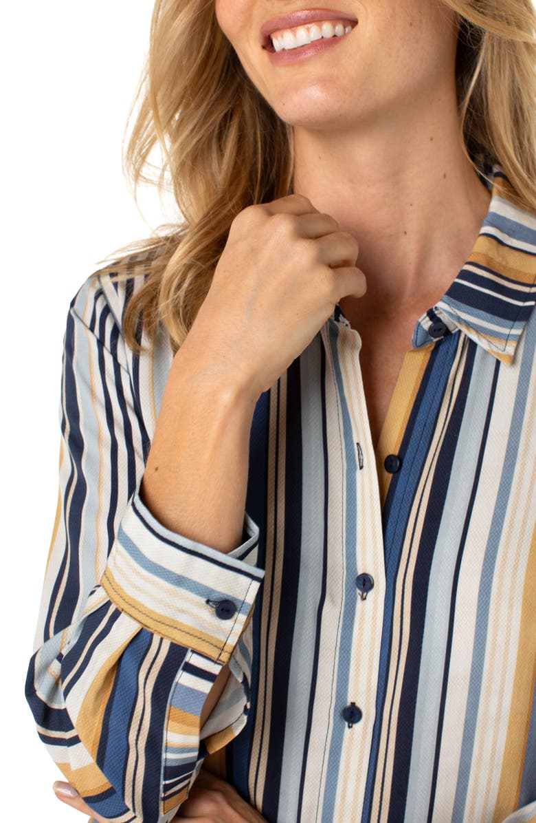 Liverpool Los Angeles Vertical Stripe Button-Up Shirt, Alternate, color, 