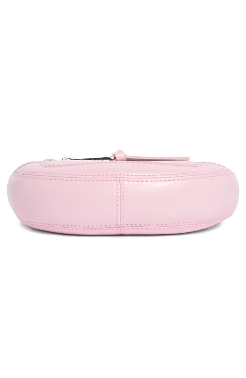 Marc Jacobs Mini Crescent Crinkle Leather Crossbody Bag In Bubblegum