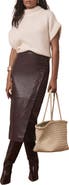 MINT VELVET Leather Wrap Midi Skirt