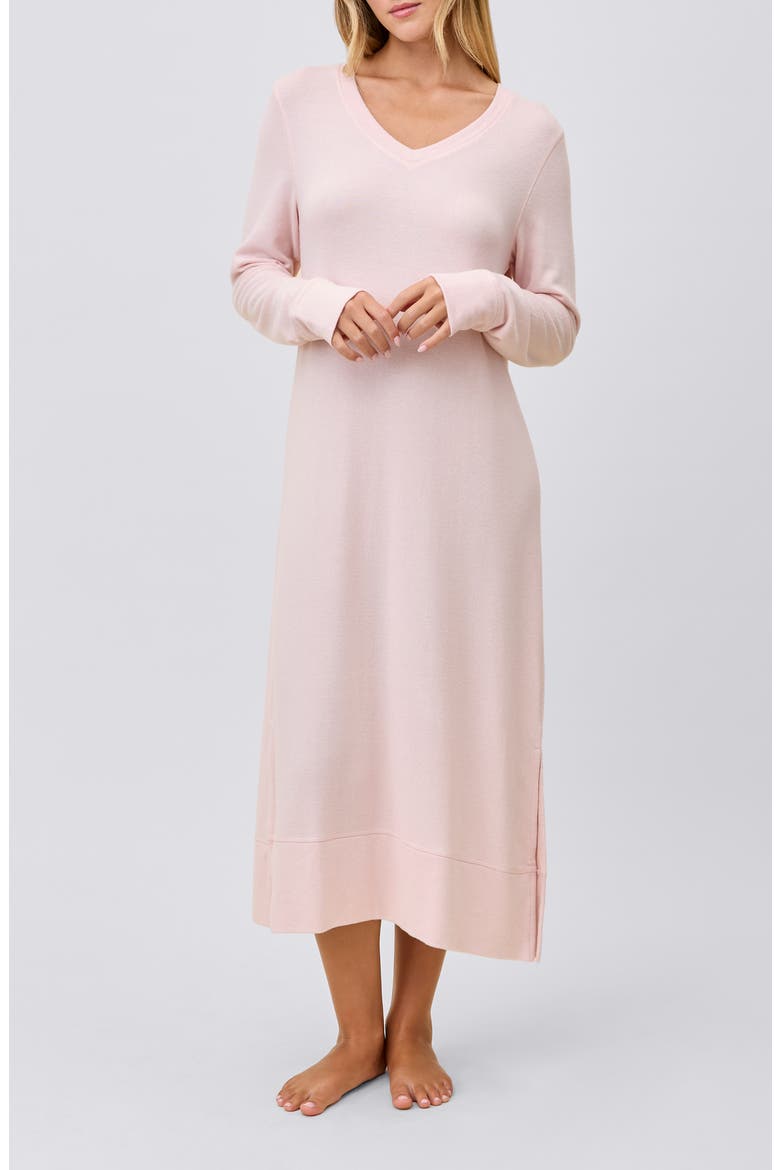 Feather Soft Long Sleeve Nightgown, Alternate, color, PAPINELLE PINK