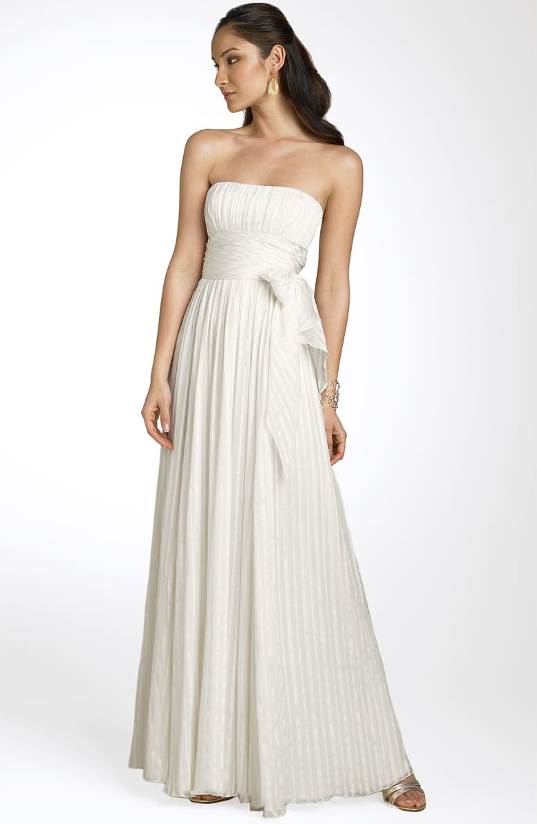 BCBGMAXAZRIA Strapless Silk Gown, Main, color, 
