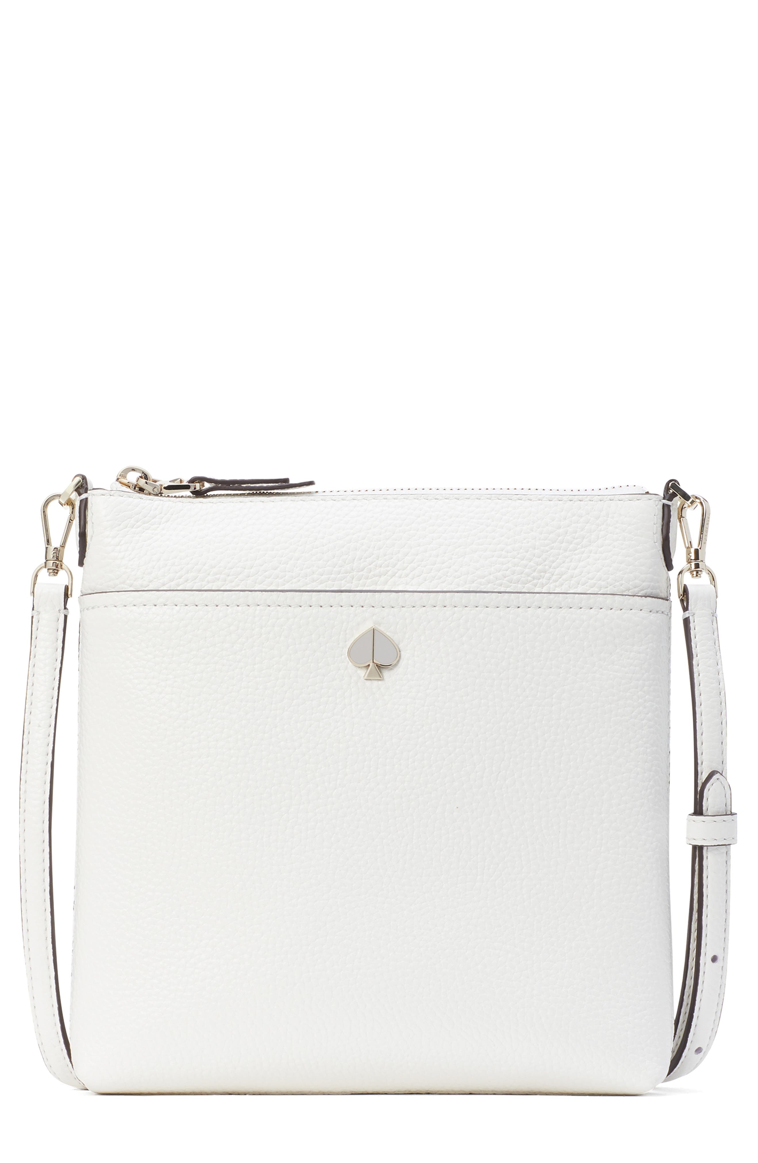small polly leather crossbody bag, Main, color, OPTIC WHITE