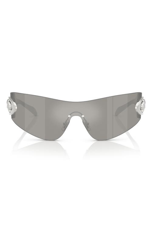 Versace 142mm Pillow Shield Sunglasses In Silver