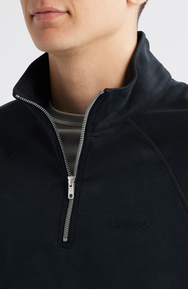 Mavi Jeans Half Zip Sweatshirt, Alternate, color, Jet Black