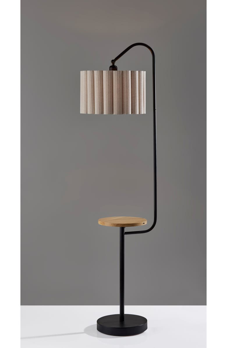 ADESSO LIGHTING Caldwell Shelf Floor Lamp, Alternate, color, Black
