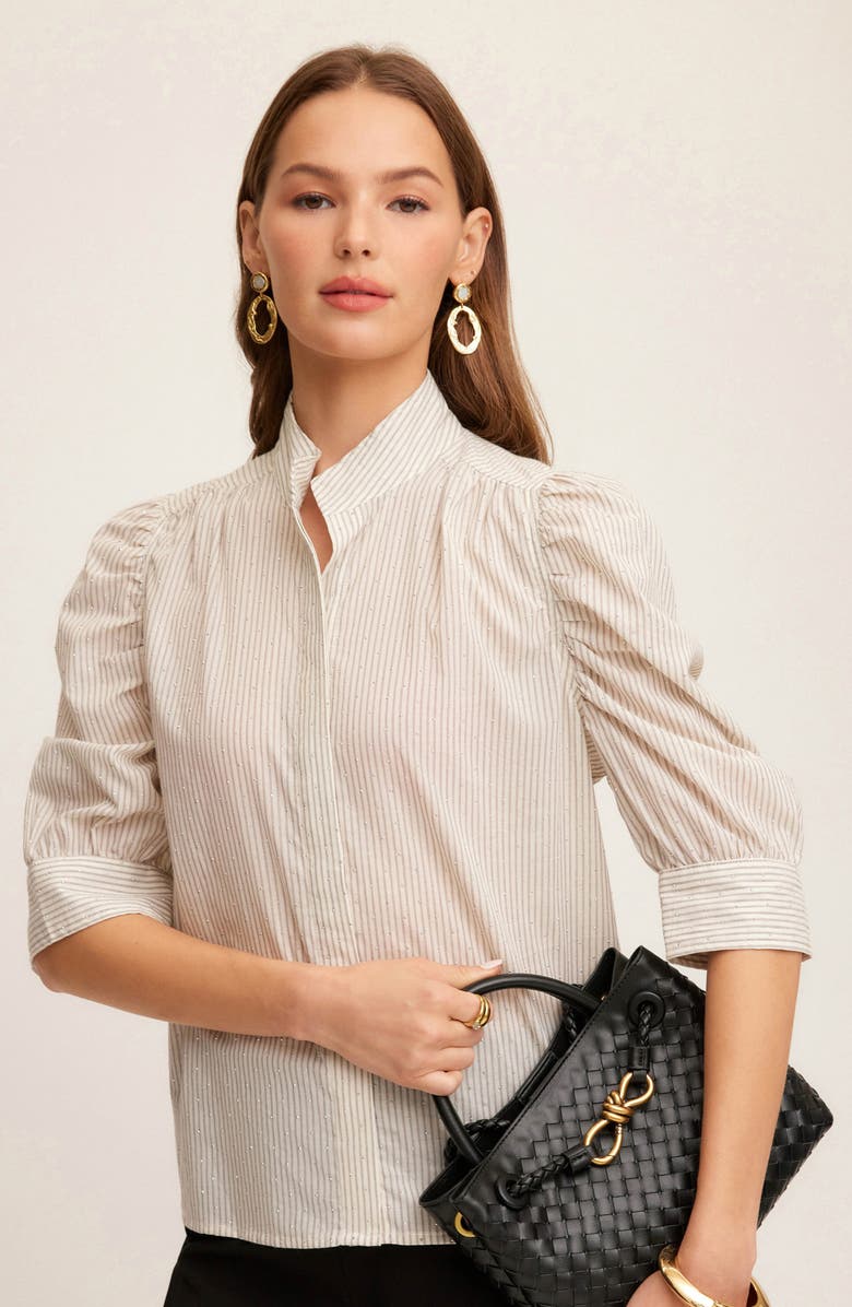 FIFTEEN TWENTY Maria Embellished Stripe Shirt, Alternate, color, 