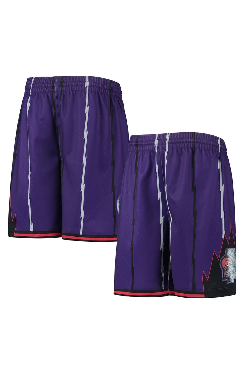Mitchell & Ness Youth Mitchell & Ness Purple Toronto Raptors 1998 Hardwood Classics 75th Anniversary Swingman Shorts, Main, color, 