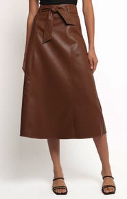 Petal
Pup Adaline Faux Leather Midi Skirt
