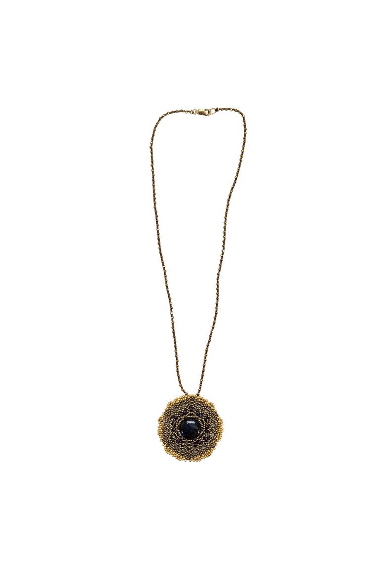 Mandala Dreamer WIth Labradorite Pendant Necklace, Main, color, Brown