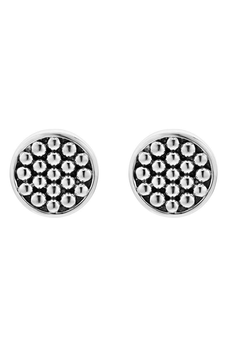 LAGOS Signature Caviar Button Omega Post Earrings, Alternate, color, 
