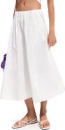 MANGO Flared Cotton Midi Skirt