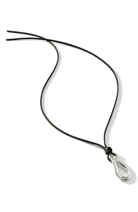 Surf Link Pendant Leather Necklace