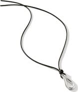 John Hardy Surf Link Pendant Leather Necklace