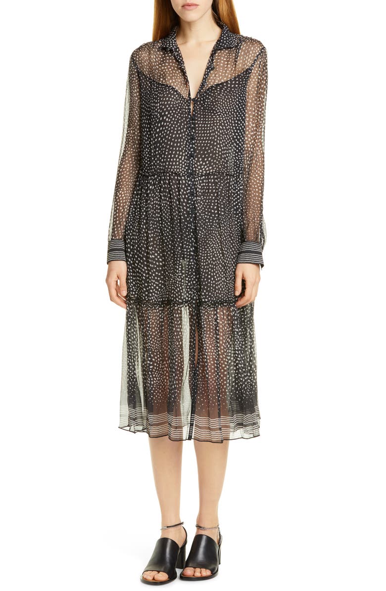 rag & bone Libby Polka Dot Silk Midi Dress, Main, color,