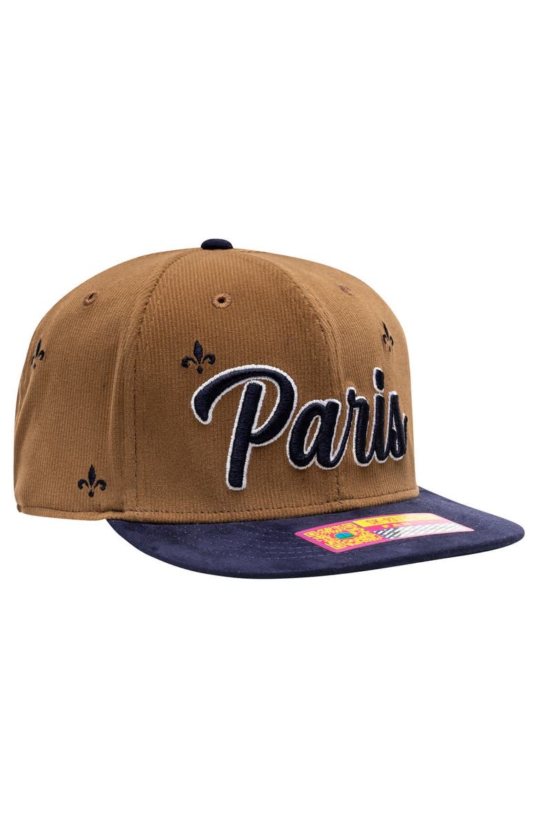 FAN INK Men's Fan Ink  Brown/Navy Paris Saint-Germain Whiskey Adjustable Hat, Alternate, color, Brown