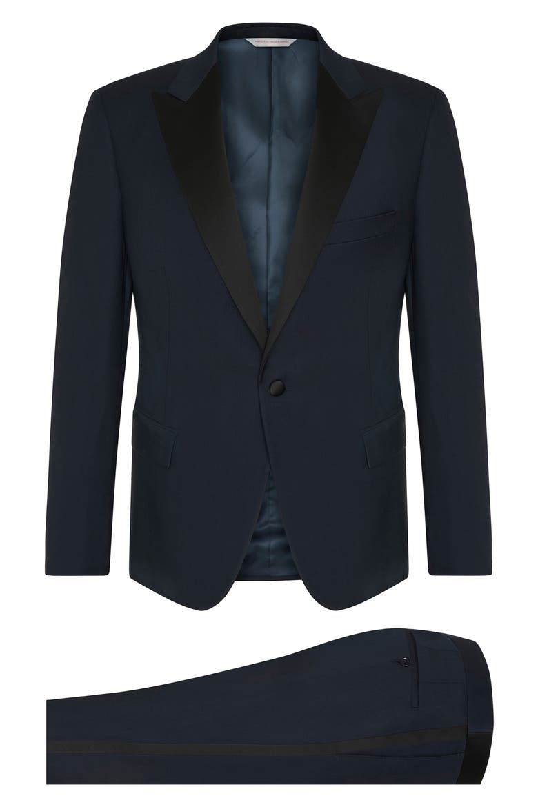 Water Repellent Ice Wool Tuxedo, Main, color, NAVY