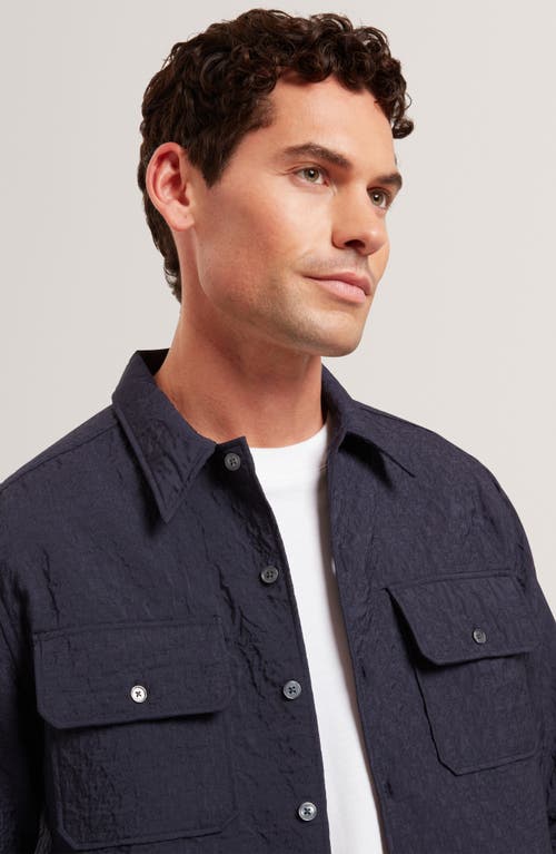 Ted Baker Gentil Jacquard Shirt Jacket In Blue