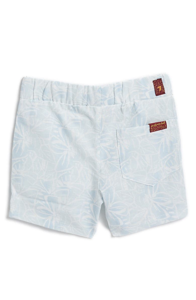 7 For All Mankind Stripe Cotton & Linen Camp Shirt & Shorts Set, Alternate, color, Soft Blue