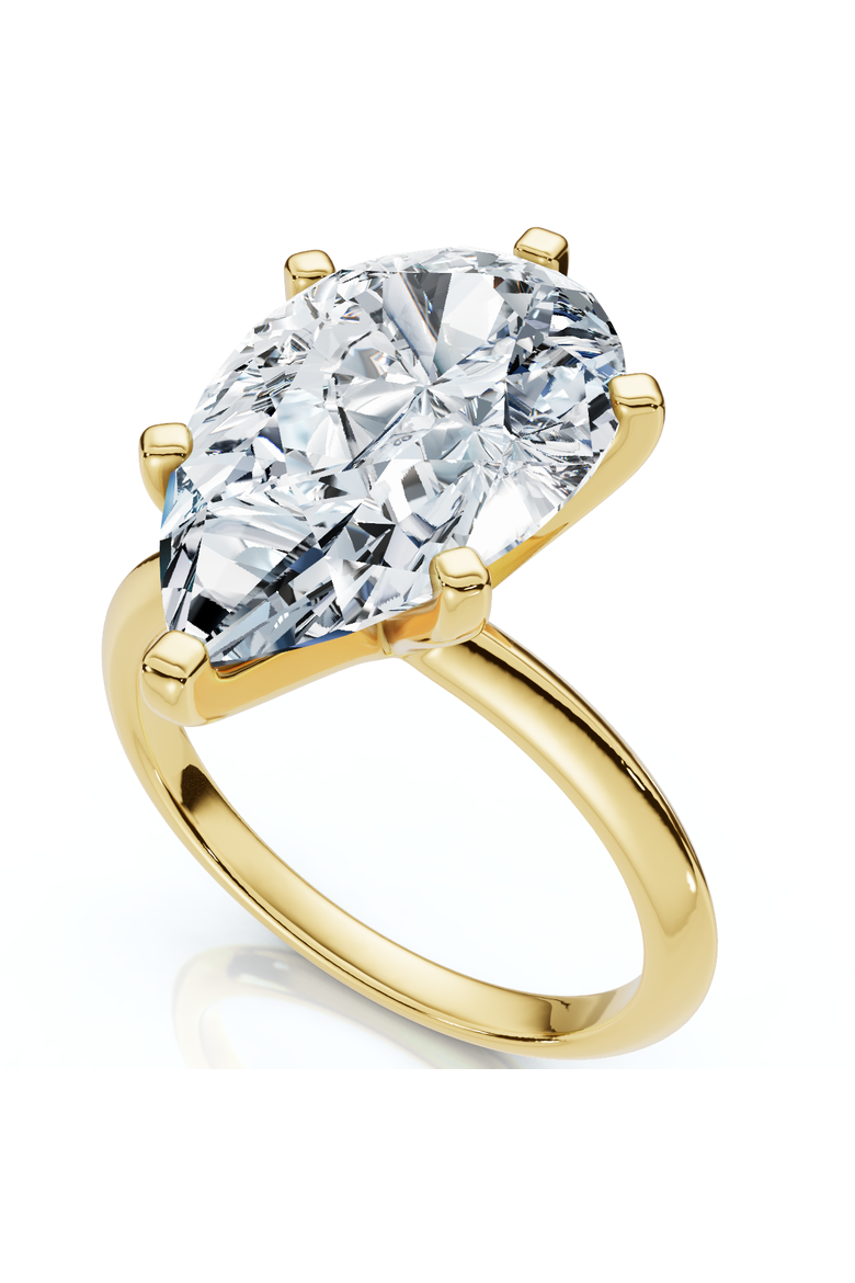 Certified 5Ct Pear Solitaire Diamond Engagement Ring 14k Gold or PT Lab Grown, Main, color, 14k Yellow Gold