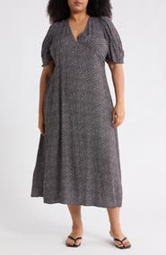 Renee C Dot Print Short Sleeve Maxi Dress