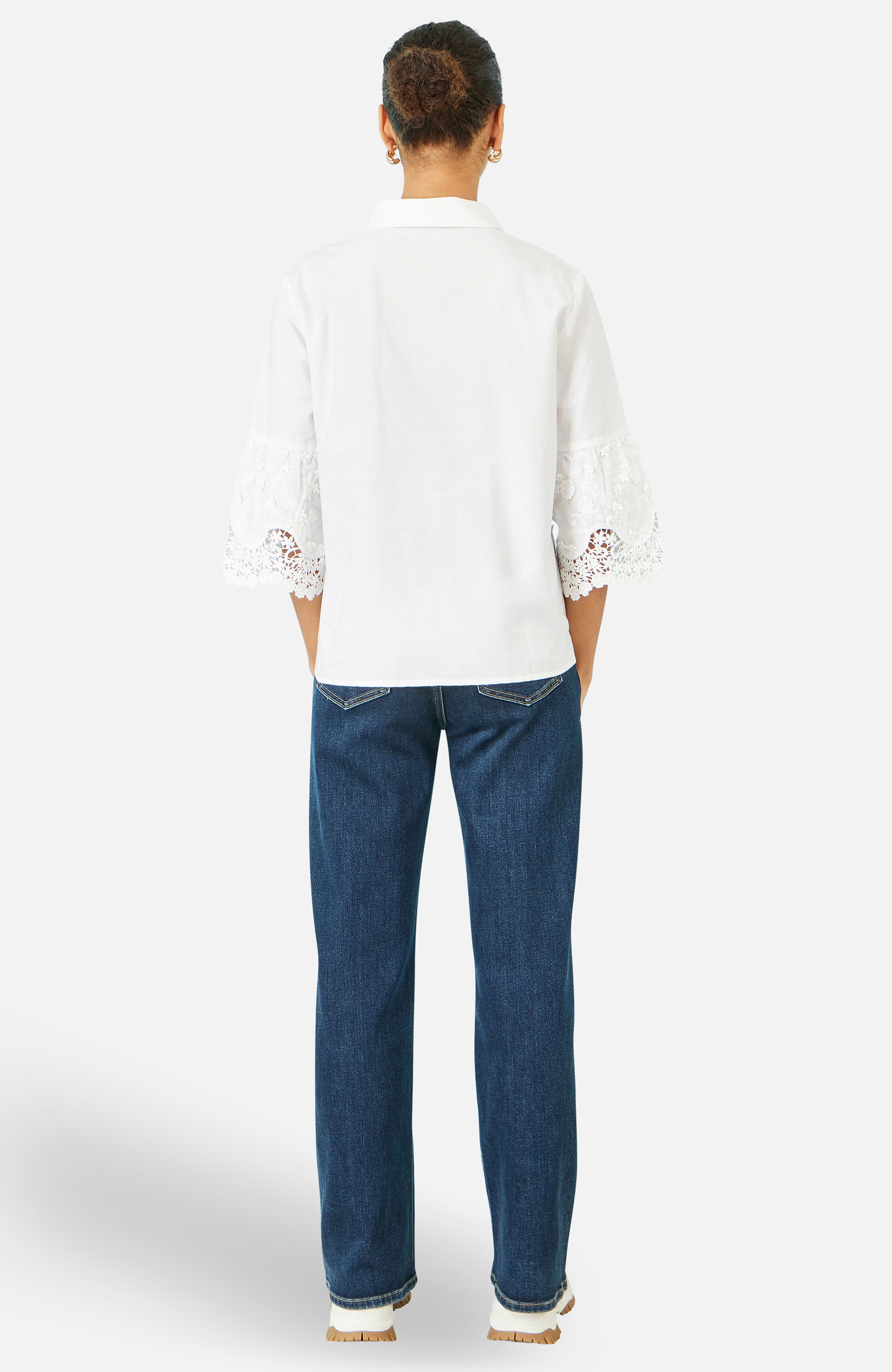 Yumi Cotton Lace Border Shirt (Women) | Nordstrom