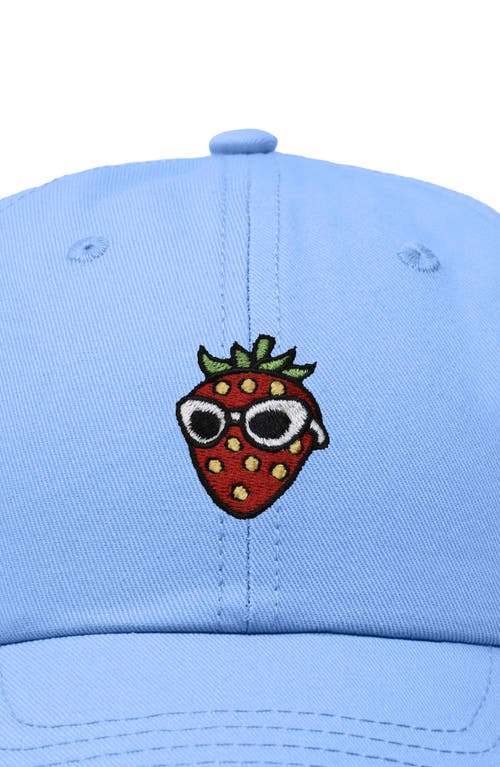 Dalix Strawberry Embroidered Casual Cap In Light Blue