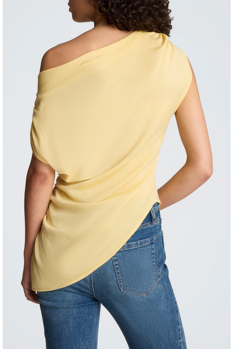 Asymmetric Hem One-Shoulder Sweater, Alternate, color, PASTEL YELLOW